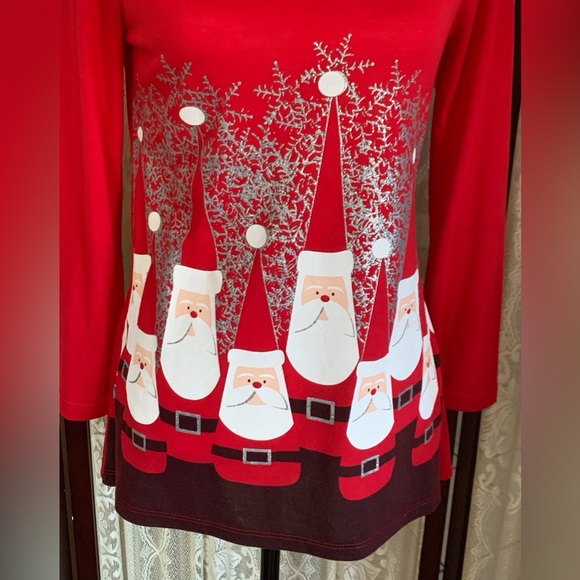 MAC & BELLE L/S RED SANTA SHIRT - SZ SMALL - Picture 2 of 5